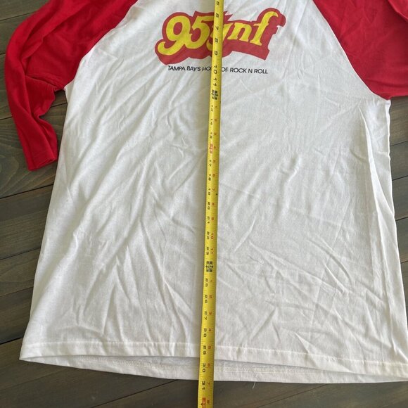 Vintage 1990s Tampa Bay Rock Radio 95YNF Station Promo Red Jersey - Mens XL (G5) - Picture 6 of 7